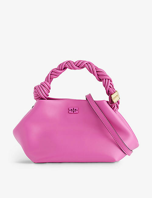 GANNI: Bou small recycled-leather top-handle bag