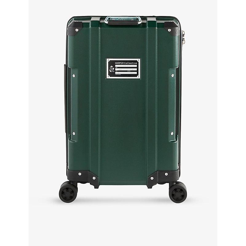 Harper Collective Cabin Hard-shell Recycled-plastic Suitcase 56cm X 35cm In Green/black