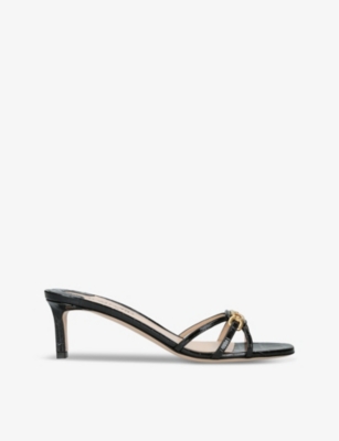 Tom Ford Womens Black Gloss Heeled Leather Mules