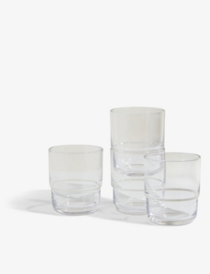 Our Place Clear Night + Day Water Glasses Set Of Four