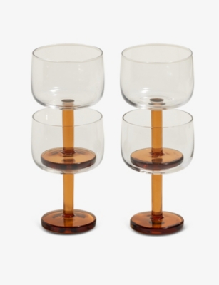 Our Place Clear Sunset Party Coupe Glasses Set Of Four
