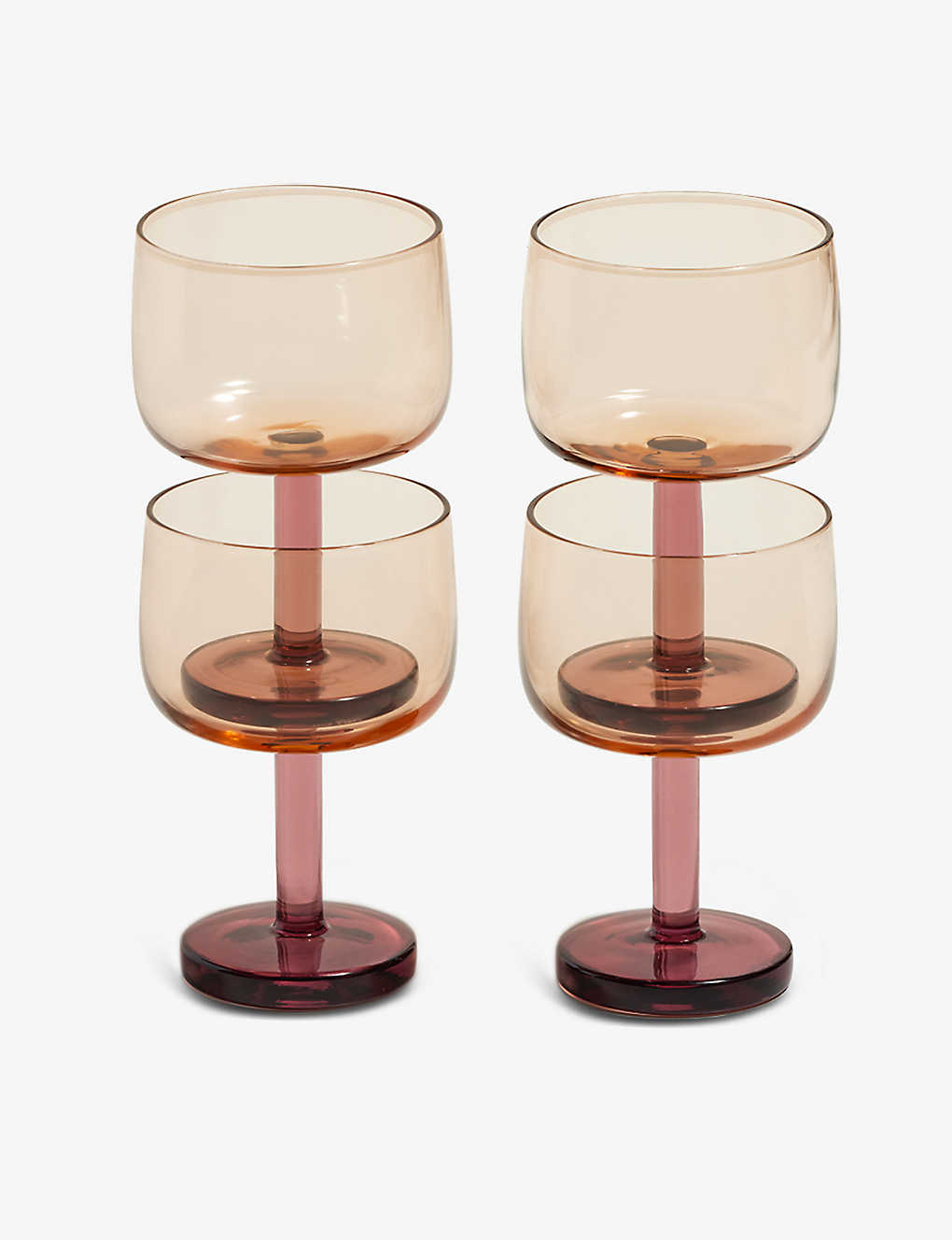 Our Place Party Coupe Glasses Set Of Four In Peach/rosa