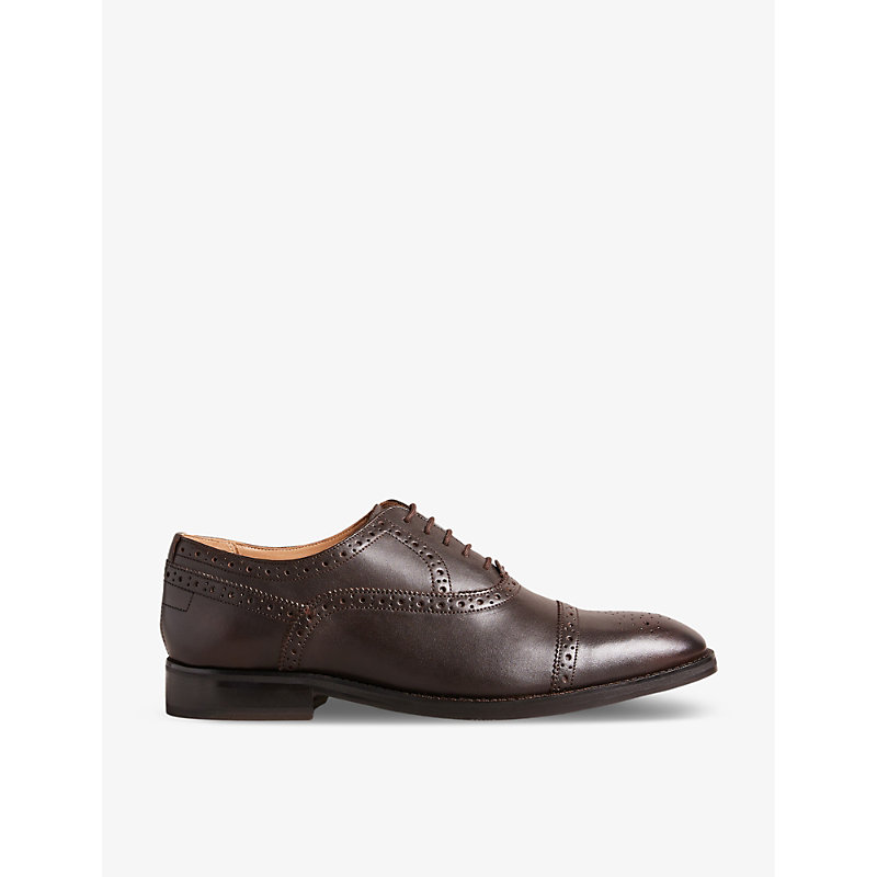 Ted Baker Mens Brown Arniie Perforated Leather Oxford Brogues