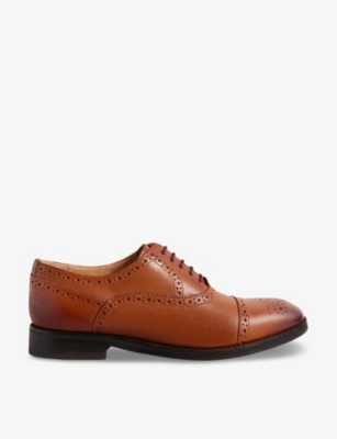 Ted Baker Mens Tan Arniie Perforated Leather Oxford Brogues