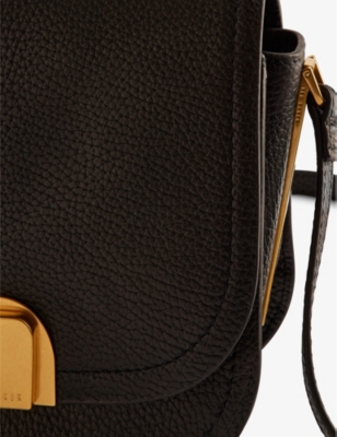 Shop Ted Baker Black Imilda Lock-embellished Suede Cross-body Bag