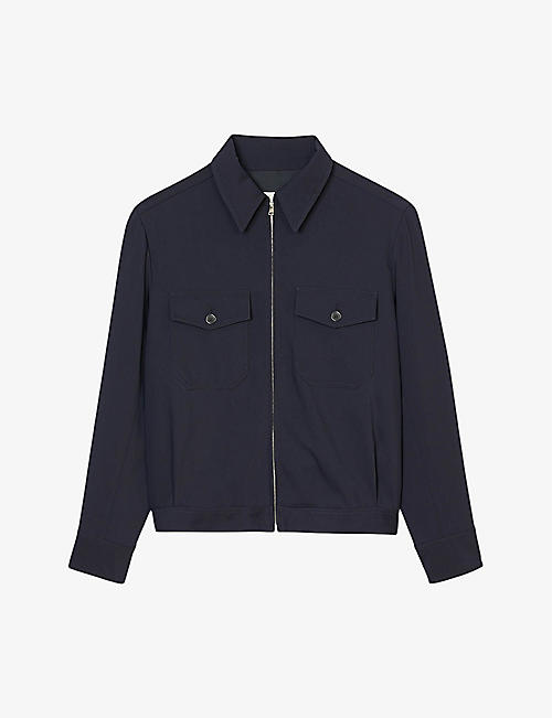 SANDRO: Patch-pocket relaxed-fit woven jacket