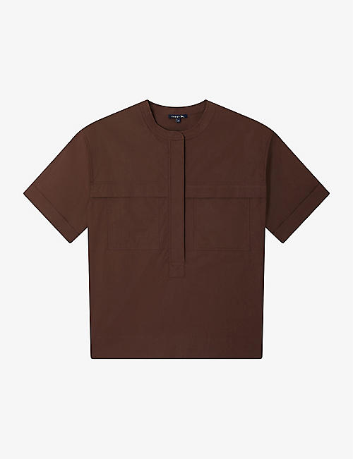 SOEUR: Tegan patch-pocket relaxed-fit cotton blouse
