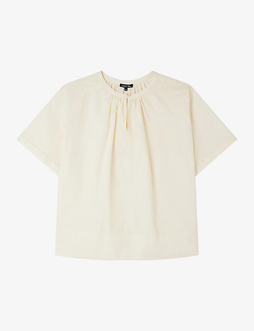 SOEUR: Arlette notched-neck relaxed-fit cotton blouse