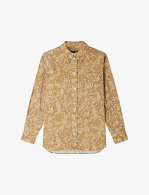 SOEUR: Maria floral-print long-sleeve cotton shirt