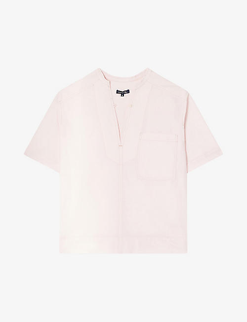 SOEUR: Alpilles V-neck relaxed-fit cotton-blend blouse