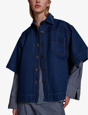 Shop Soeur Antoinette Patch-pocket Denim Shirt In Indigo