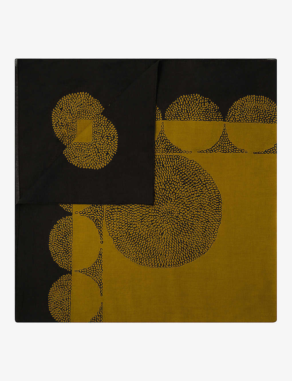 Soeur Sky Graphic-motif Cotton Scarf In Kaki/noir