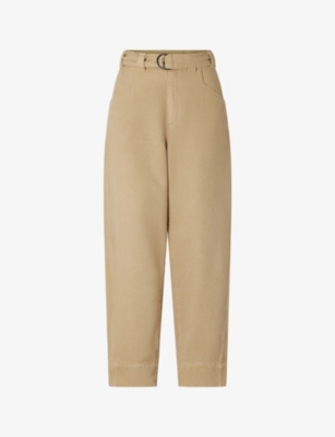 Soeur Womens Beige Volage High-rise Belted-waist Denim Jeans In Beige