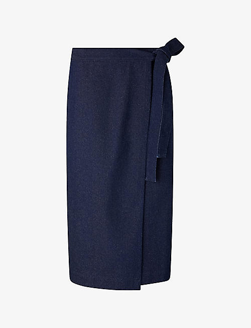 SOEUR: Aline wrap-tie cotton maxi skirt