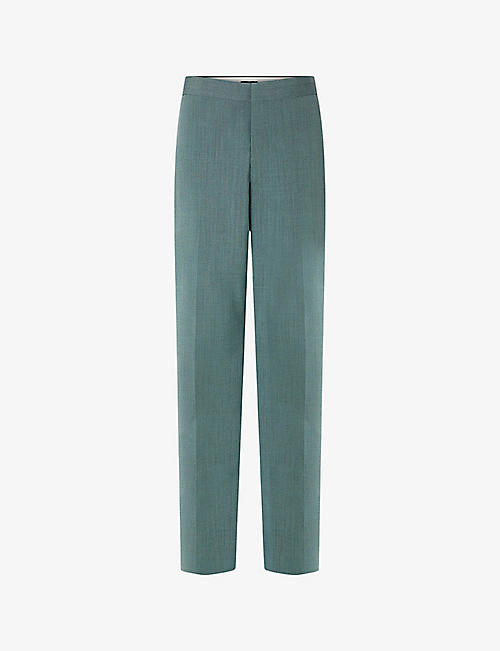 SOEUR: Valencia straight-leg high-rise wool-blend trousers