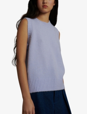 Shop Soeur Womens Lilas Namaste Round-neck Sleeveless Stretch-knit Vest