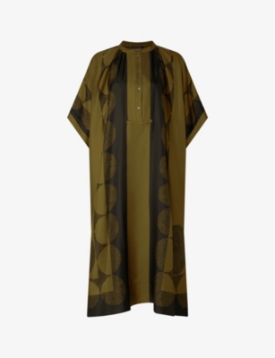 SOEUR: Athena graphic-print silk midi dress