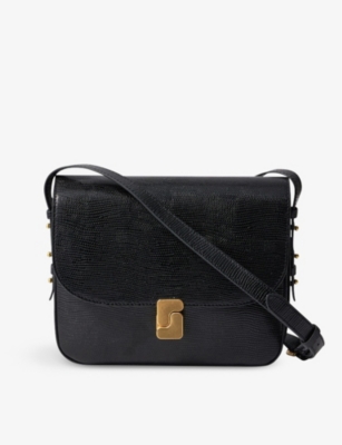 Soeur Bellissima Maxi Leather Shoulder Bag In Black