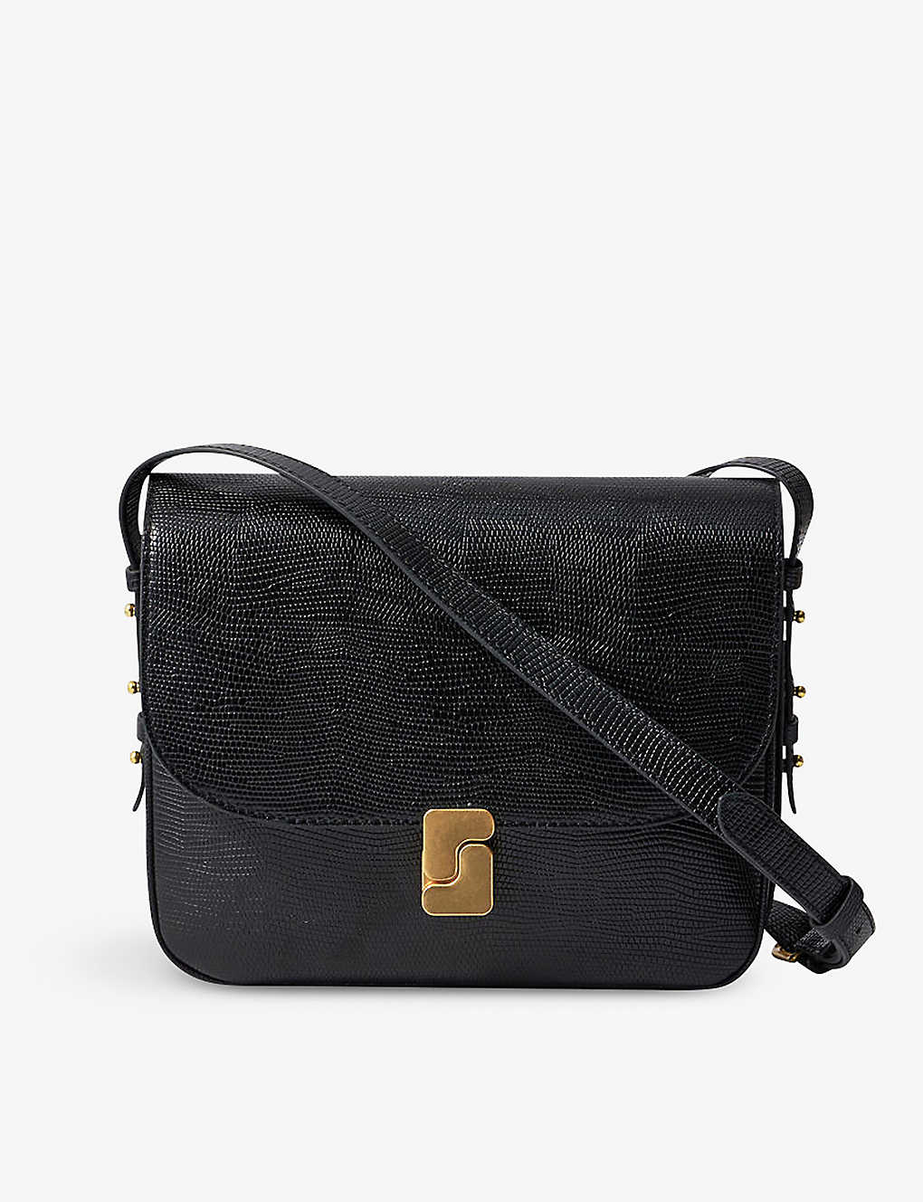 Soeur Bellissima Maxi Leather Shoulder Bag In Black