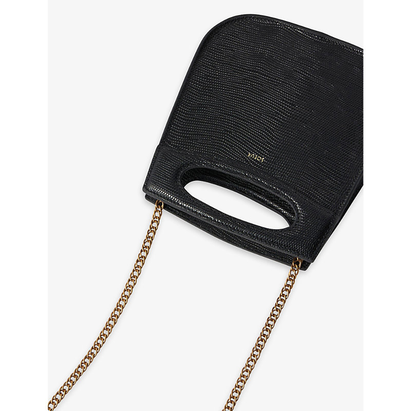 Shop Soeur Cheri Mini Leather Cross-body Bag In Black