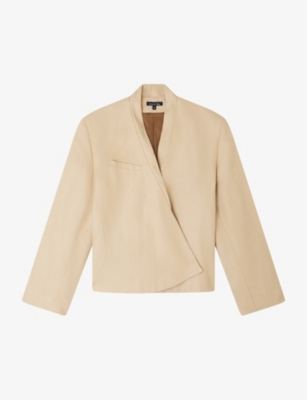 Soeur Womens Vanille Pampelune Cropped Linen Jacket In Cream