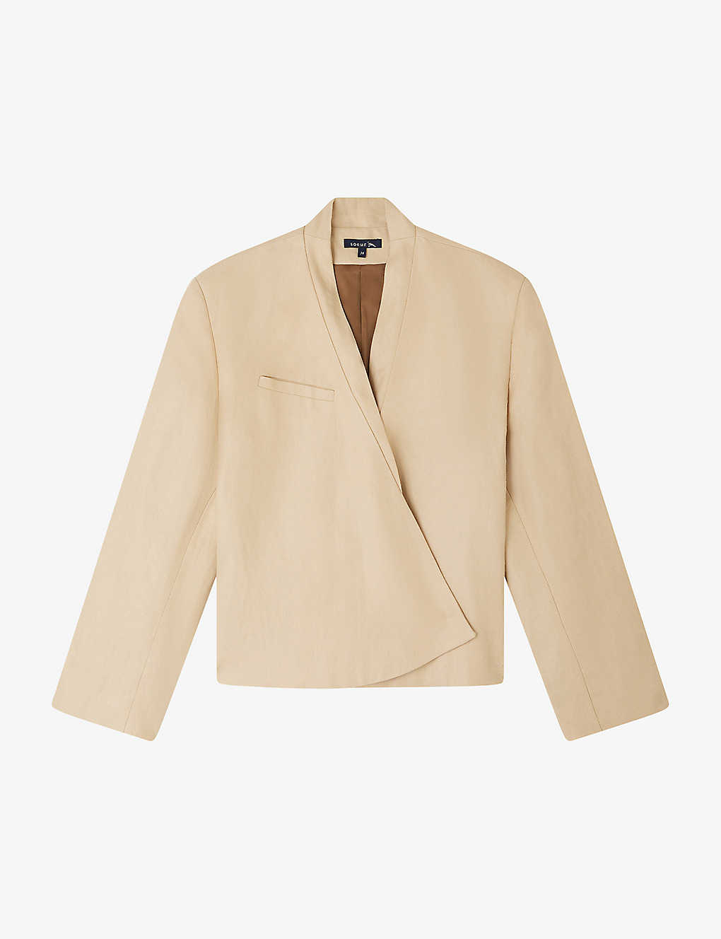 Soeur Womens Vanille Pampelune Cropped Linen Jacket In Cream