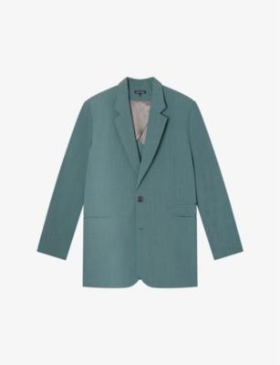 Shop Soeur Auteuil Relaxed-fit Woven-blend Jacket In Vert D Eau