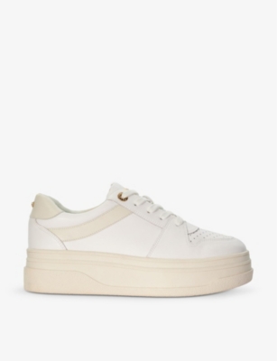 DUNE: Emmelie branded-hardware leather low-top trainers