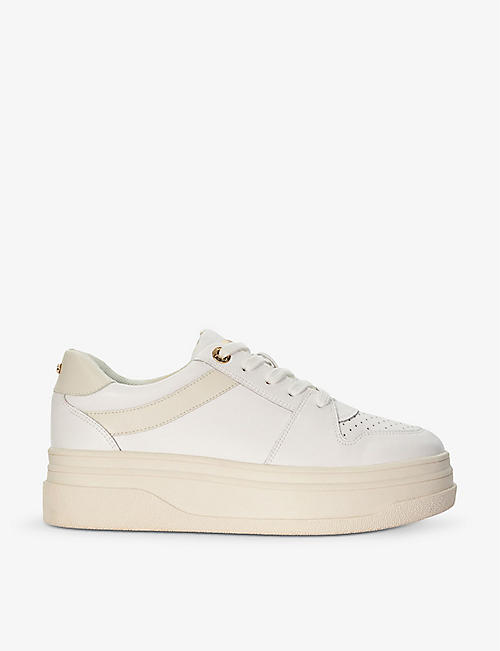 DUNE: Emmelie branded-hardware leather low-top trainers