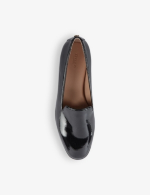 Shop Dune Women's Black-patent Synthetic Glassi Round-toe Patent Loafers