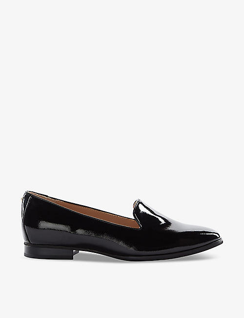 DUNE: Glassi round-toe patent loafers