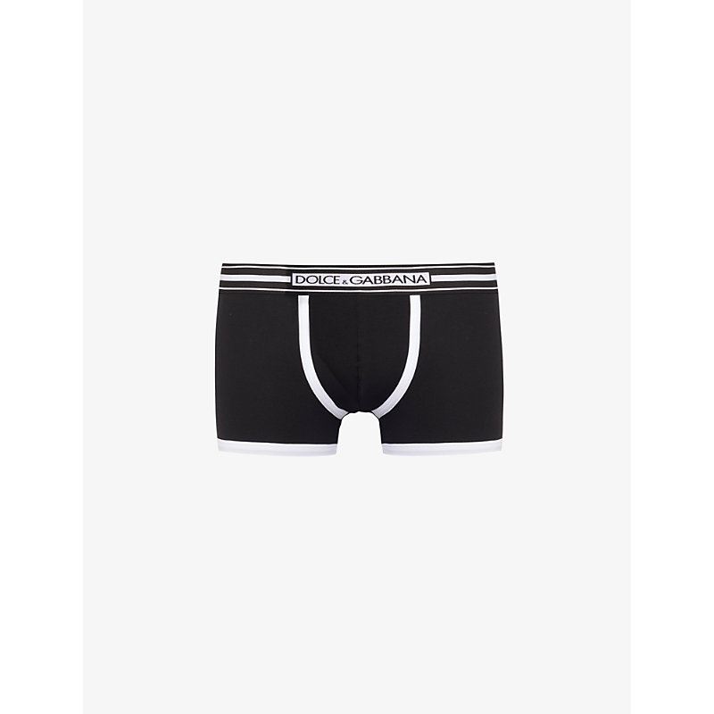 Dolce & Gabbana Branded-waistband In Black/white