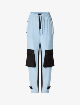 LOUIS VUITTON: Colour-block silk-blend cargo trousers