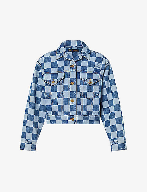 LOUIS VUITTON: Checkerboard-print denim jacket