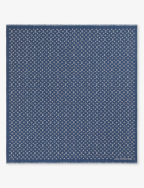 LOUIS VUITTON: My Daily monogram-print jacquard-denim shawl
