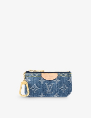 LOUIS VUITTON: Logo-print cotton and leather key pouch