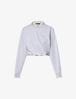 LOUIS VUITTON: Double-layered cropped stretch wool-blend jumper