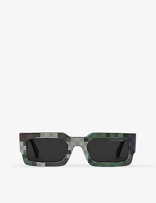 LOUIS VUITTON: LV Clash rectangle-frame acetate sunglasses