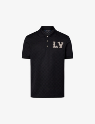 LOUIS VUITTON: Brand-embroidered short-sleeve cotton polo shirt