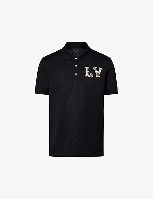 LOUIS VUITTON: Brand-embroidered short-sleeve cotton polo shirt