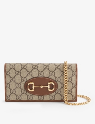 GUCCI: Horsebit 1955 canvas wallet-on-chain