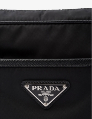 Prada Men's Re-nylon Messenger Bag In Black