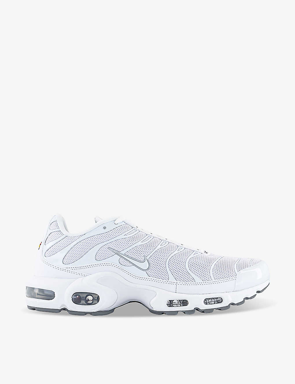 Shop Nike Mens White White Air Max Plus Brand-embroidered Woven Low-top Trainers