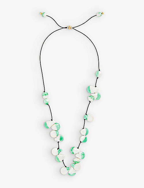 PANCONESI: Vacanza enamel-dipped pearl cord necklace