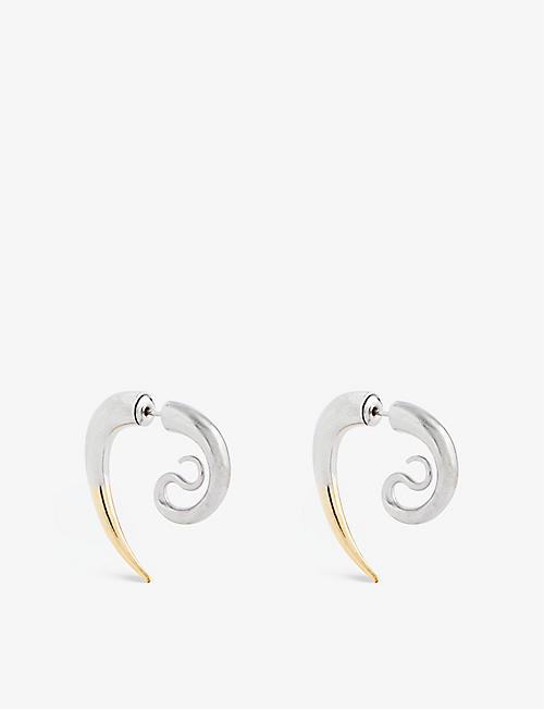 PANCONESI: Spina Serpent 18ct yellow-gold brass-plated earrings
