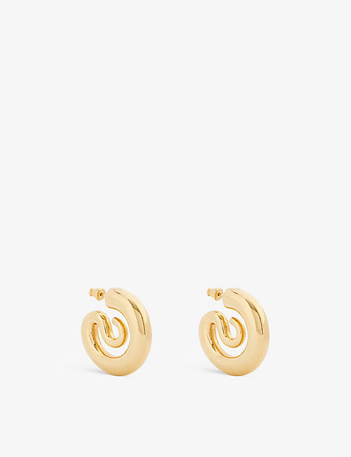 PANCONESI: Serpent rhodium-plated copper hoop earrings