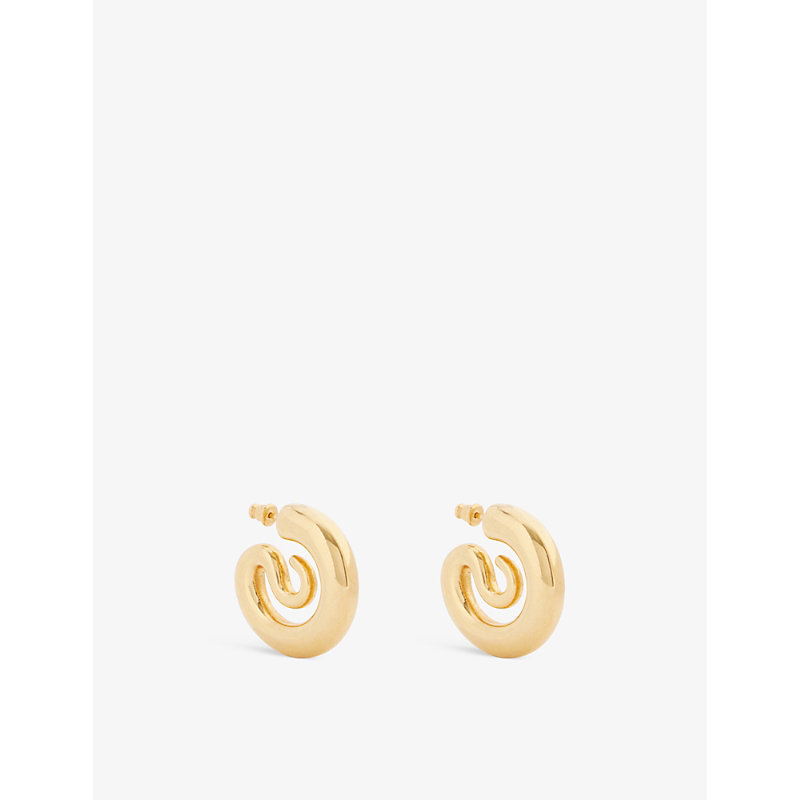 Shop Panconesi Womens Gold Serpent Rhodium-plated Copper Hoop Earrings