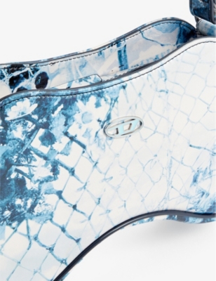 Shop Diesel Play Faux-leather Shoulder Bag In Snorkel Blue
