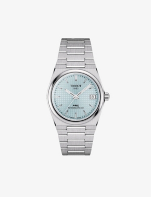 Tissot Mens Ice Blue T1372071135100 Prx Stainless-steel Automatic Watch