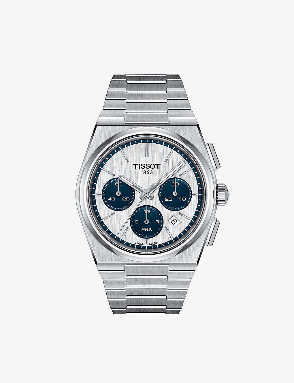 Shop Tissot Men's Silver T1374271101101 Prx Chrono Stainless-steel Automatic Watch